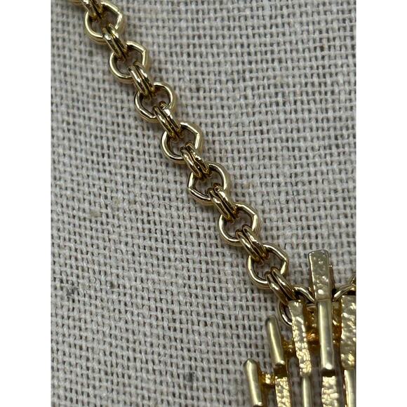 Vintage Sarah Coventry Gold Tone Cross with Amber Rhinestone - Picture 9 of 9